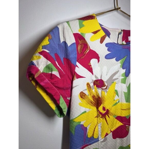 See by Chloe Womens Short Sleeve Scoop Neck Floral Dress Multicolor Size 44/8 - Picture 5 of 15
